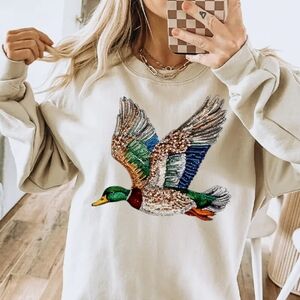 142 | Mallard Duck Faux Rhinestone Sweatshirt